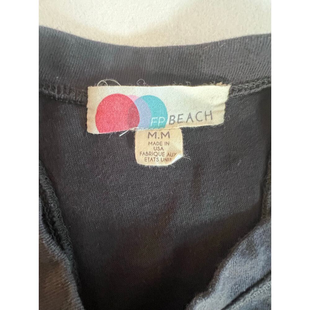 Free People FP Beach Dress Womens M Black Maxi Racerback Cotton Made USA Boho - Picture 5 of 12